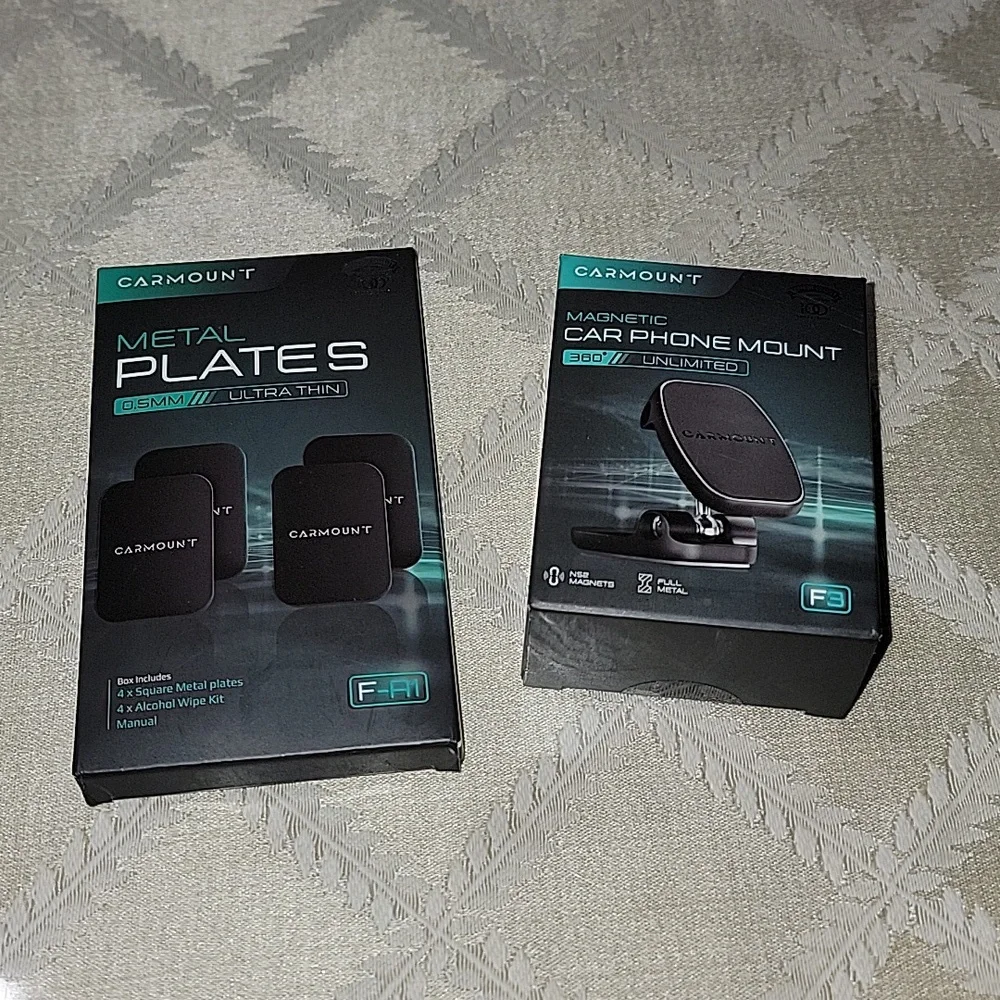CARMOUNT METAL PLATES 0.5MM ULTRA THIN & 360 UNLIMITED MAGNETIC PHONE MOUNT